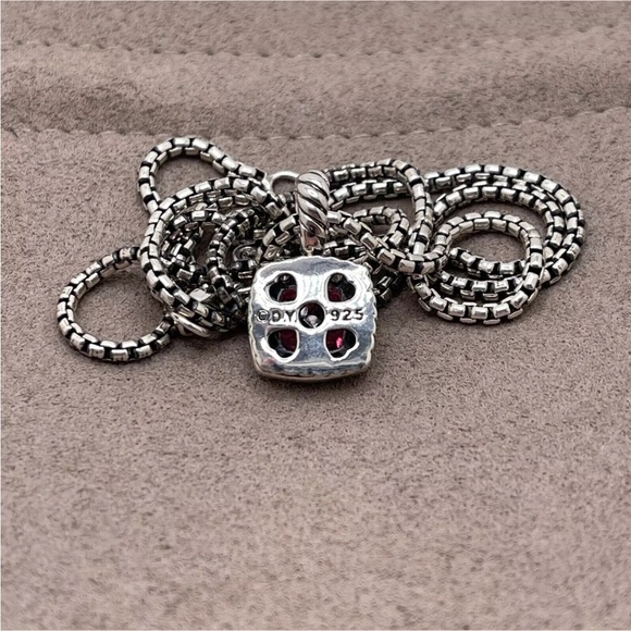 David Yurman Petite Albion Pendant Necklace with Pink Tourmaline & Diamo… - Picture 6 of 6